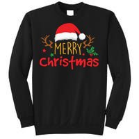 Merry Christmas Reindeer Christmas Hat, Ugly Christmas Sweater, Snow, Funny Christmas Sweatshirt