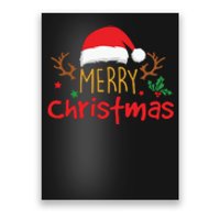 Merry Christmas Reindeer Christmas Hat, Ugly Christmas Sweater, Snow, Funny Christmas Poster