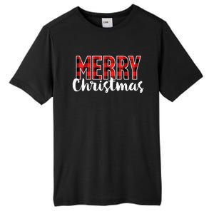 Merry Christmas  Red Buffalo Plaid Xmas  Tall Fusion ChromaSoft Performance T-Shirt