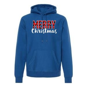 Merry Christmas  Red Buffalo Plaid Xmas  Premium Hoodie