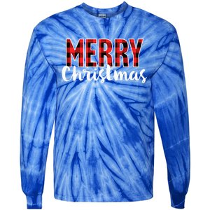 Merry Christmas  Red Buffalo Plaid Xmas  Tie-Dye Long Sleeve Shirt