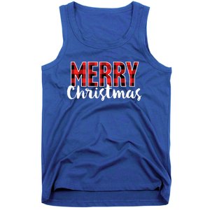 Merry Christmas  Red Buffalo Plaid Xmas  Tank Top