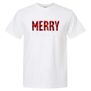 Merry Christmas  Red Buffalo Plaid Xmas  Garment-Dyed Heavyweight T-Shirt