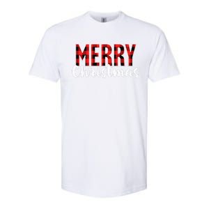 Merry Christmas  Red Buffalo Plaid Xmas  Softstyle CVC T-Shirt