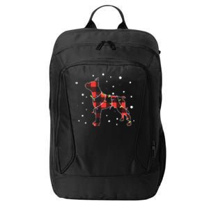 Merry Christmas Red Plaid Pitbull, Snowman, Christmas Lights, Christmas Tree City Backpack