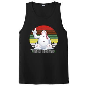 Merry Christmas Retro Snowman PosiCharge Competitor Tank