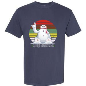 Merry Christmas Retro Snowman Garment-Dyed Heavyweight T-Shirt