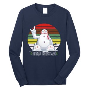 Merry Christmas Retro Snowman Long Sleeve Shirt