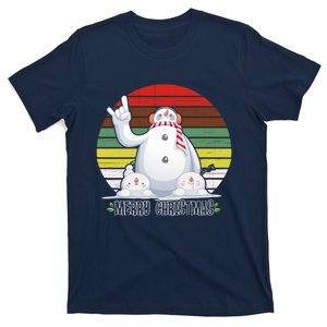 Merry Christmas Retro Snowman T-Shirt