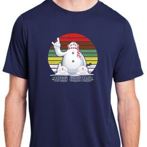 Merry Christmas Retro Snowman Adult ChromaSoft Performance T-Shirt