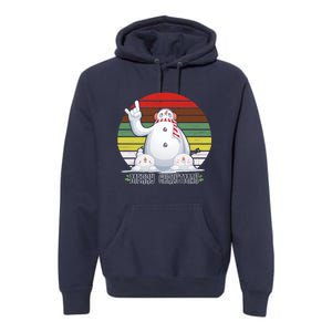 Merry Christmas Retro Snowman Premium Hoodie