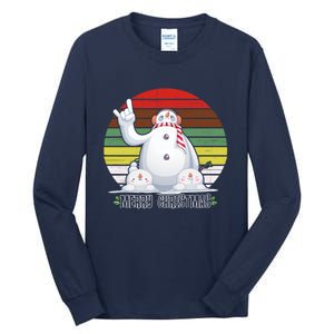 Merry Christmas Retro Snowman Tall Long Sleeve T-Shirt