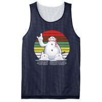 Merry Christmas Retro Snowman Mesh Reversible Basketball Jersey Tank