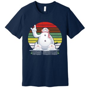 Merry Christmas Retro Snowman Premium T-Shirt