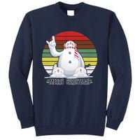 Merry Christmas Retro Snowman Tall Sweatshirt