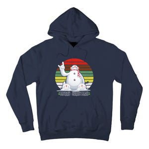 Merry Christmas Retro Snowman Tall Hoodie