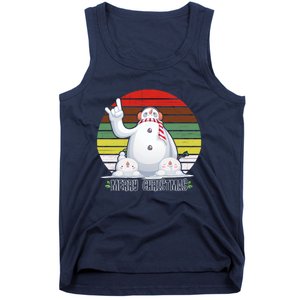 Merry Christmas Retro Snowman Tank Top