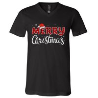 Merry Christmas Reindeer Xmas Family Women Funny V-Neck T-Shirt