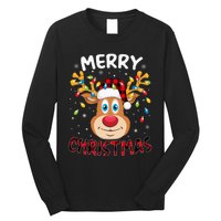 Merry Christmas Reindeer Xmas Family Cute Gift Long Sleeve Shirt