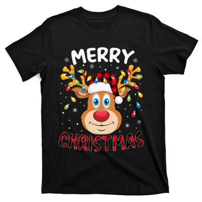 Merry Christmas Reindeer Xmas Family Cute Gift T-Shirt