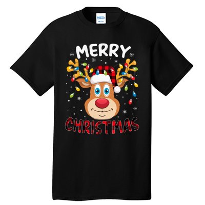 Merry Christmas Reindeer Xmas Family Cute Gift Tall T-Shirt