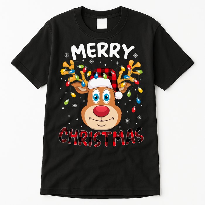 Merry Christmas Reindeer Xmas Family Cute Gift Tall T-Shirt