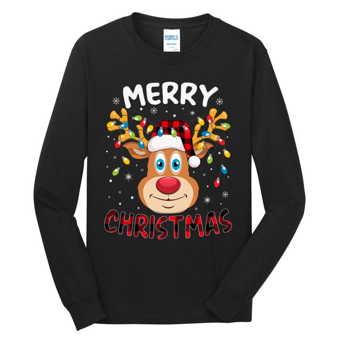 Merry Christmas Reindeer Xmas Family Cute Gift Tall Long Sleeve T-Shirt