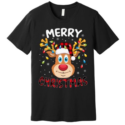 Merry Christmas Reindeer Xmas Family Cute Gift Premium T-Shirt