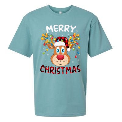 Merry Christmas Reindeer Xmas Family Cute Gift Sueded Cloud Jersey T-Shirt