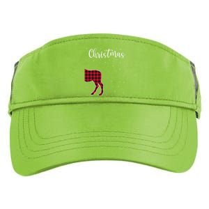 Merry Christmas Red Plaid Buffalo Moose Couples Matching Adult Drive Performance Visor