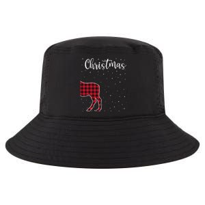 Merry Christmas Red Plaid Buffalo Moose Couples Matching Cool Comfort Performance Bucket Hat