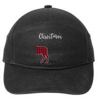 Merry Christmas Red Plaid Buffalo Moose Couples Matching 7-Panel Snapback Hat