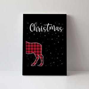 Merry Christmas Red Plaid Buffalo Moose Couples Matching Canvas