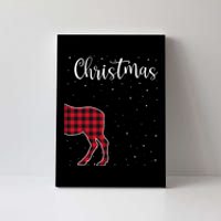 Merry Christmas Red Plaid Buffalo Moose Couples Matching Canvas