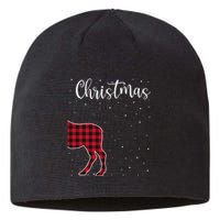 Merry Christmas Red Plaid Buffalo Moose Couples Matching Sustainable Beanie