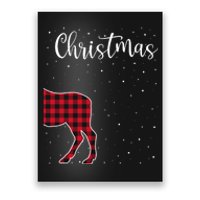 Merry Christmas Red Plaid Buffalo Moose Couples Matching Poster