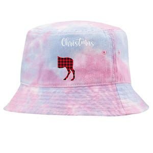 Merry Christmas Red Plaid Buffalo Moose Couples Matching Tie-Dyed Bucket Hat