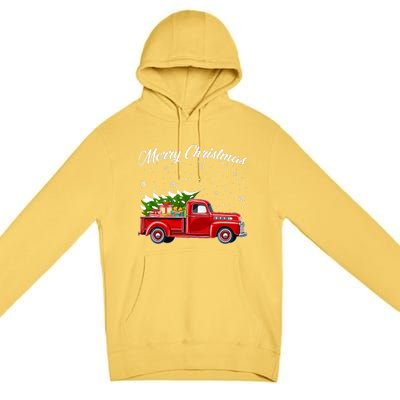 Merry Christmas Red Truck Xmas Premium Pullover Hoodie