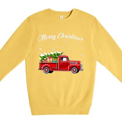 Merry Christmas Red Truck Xmas Premium Crewneck Sweatshirt