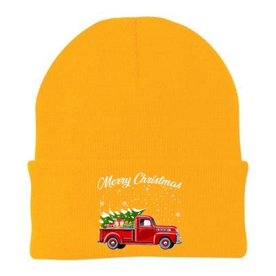 Merry Christmas Red Truck Xmas Knit Cap Winter Beanie