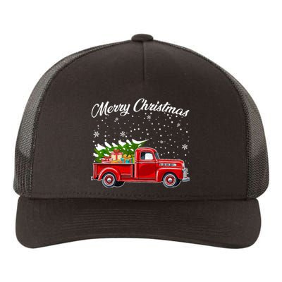 Merry Christmas Red Truck Xmas Yupoong Adult 5-Panel Trucker Hat