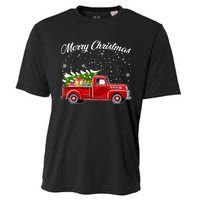 Merry Christmas Red Truck Xmas Cooling Performance Crew T-Shirt