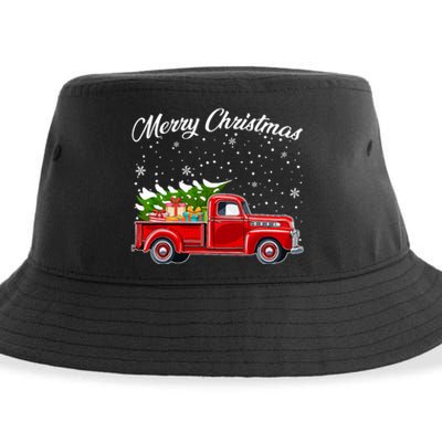 Merry Christmas Red Truck Xmas Sustainable Bucket Hat