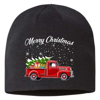 Merry Christmas Red Truck Xmas Sustainable Beanie