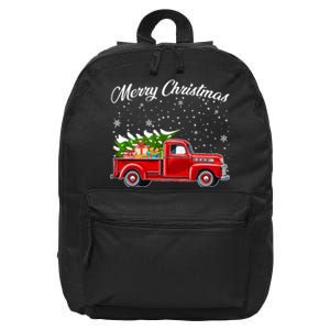 Merry Christmas Red Truck Xmas 16 in Basic Backpack