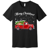 Merry Christmas Red Truck Xmas Premium T-Shirt