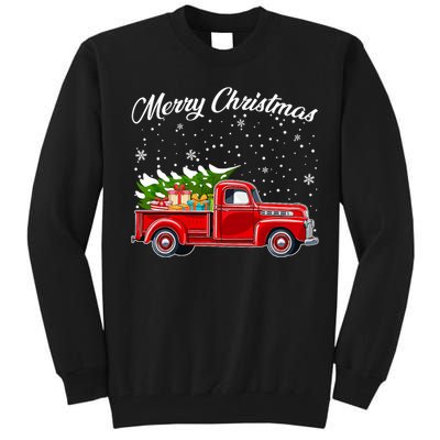 Merry Christmas Red Truck Xmas Tall Sweatshirt