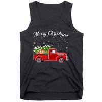 Merry Christmas Red Truck Xmas Tank Top