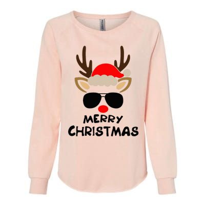 Merry Christmas Reindeer Xmas Family Womens California Wash Sweatshirt