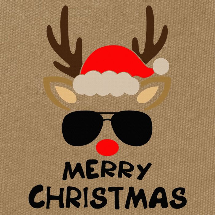 Merry Christmas Reindeer Xmas Family Cotton Canvas Backpack